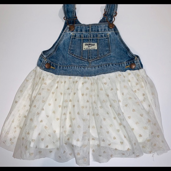 Oshkosh denim gold heart dress sz 24 months - Picture 2 of 5